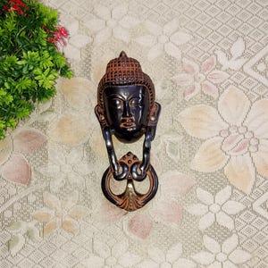 Brass Meditating Buddha Door Knocker: Spiritual Home Decor