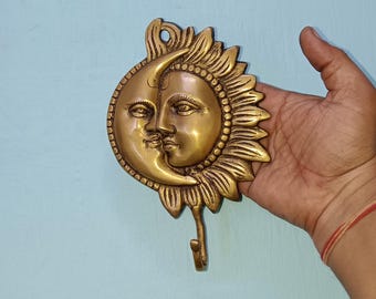 Brass Kissing Planet Shape Wall Hanging Hook or Towel Hanger
