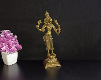 23 cm mässingsskulptur av Vishnu-inkarnation | Varaha-huvud i mässing, hinduisk gud