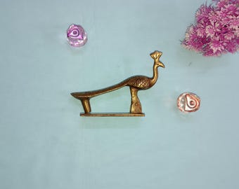 Heurtoir de porte paon en laiton avec plaque arrière