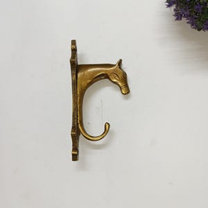 Brass Horse Hook With Backplate for Kitchen or Washroom