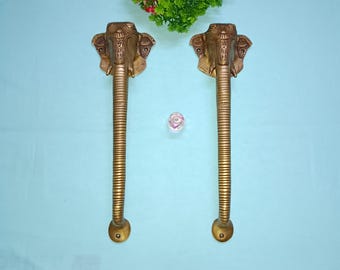 Manija de puerta de latón con forma de elefante africano (juego de 2)