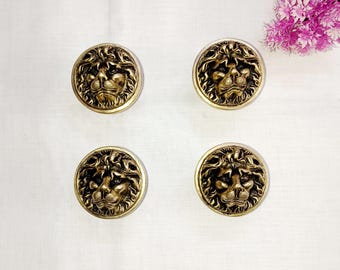 Brass Lion Head Shape Dressing Drawer Knob | Set of 04 pieces