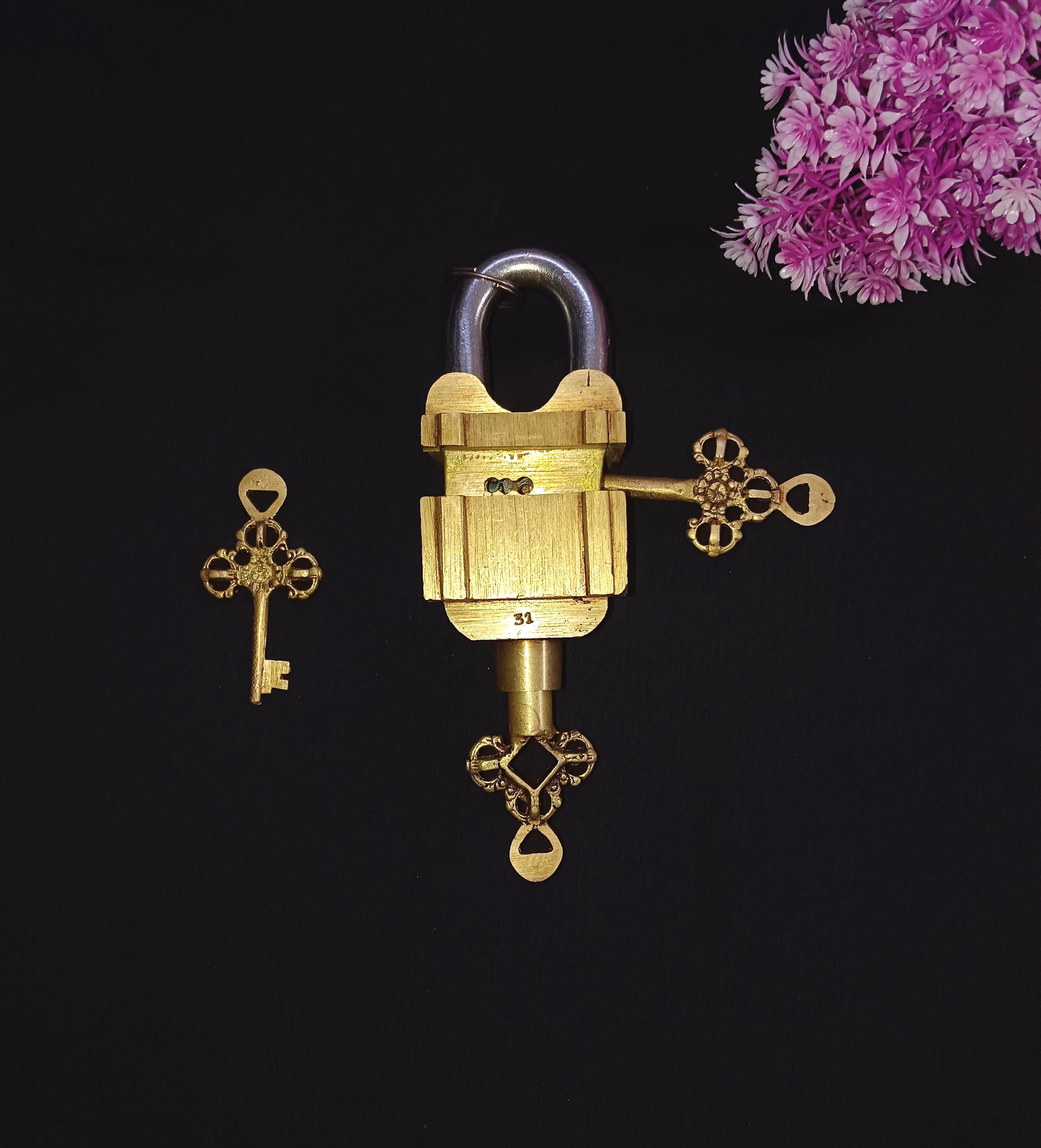 Egyptian Brass Puzzle Lock With Keys: Tricky Theme Door Lock - Etsy