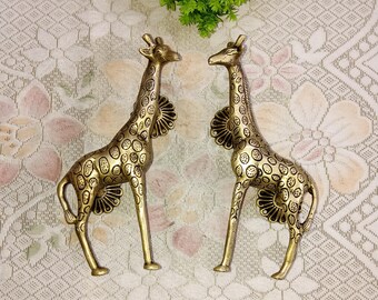 Dörrhandtag i mässing i giraffstil: Dekorativa beslag, set om 2