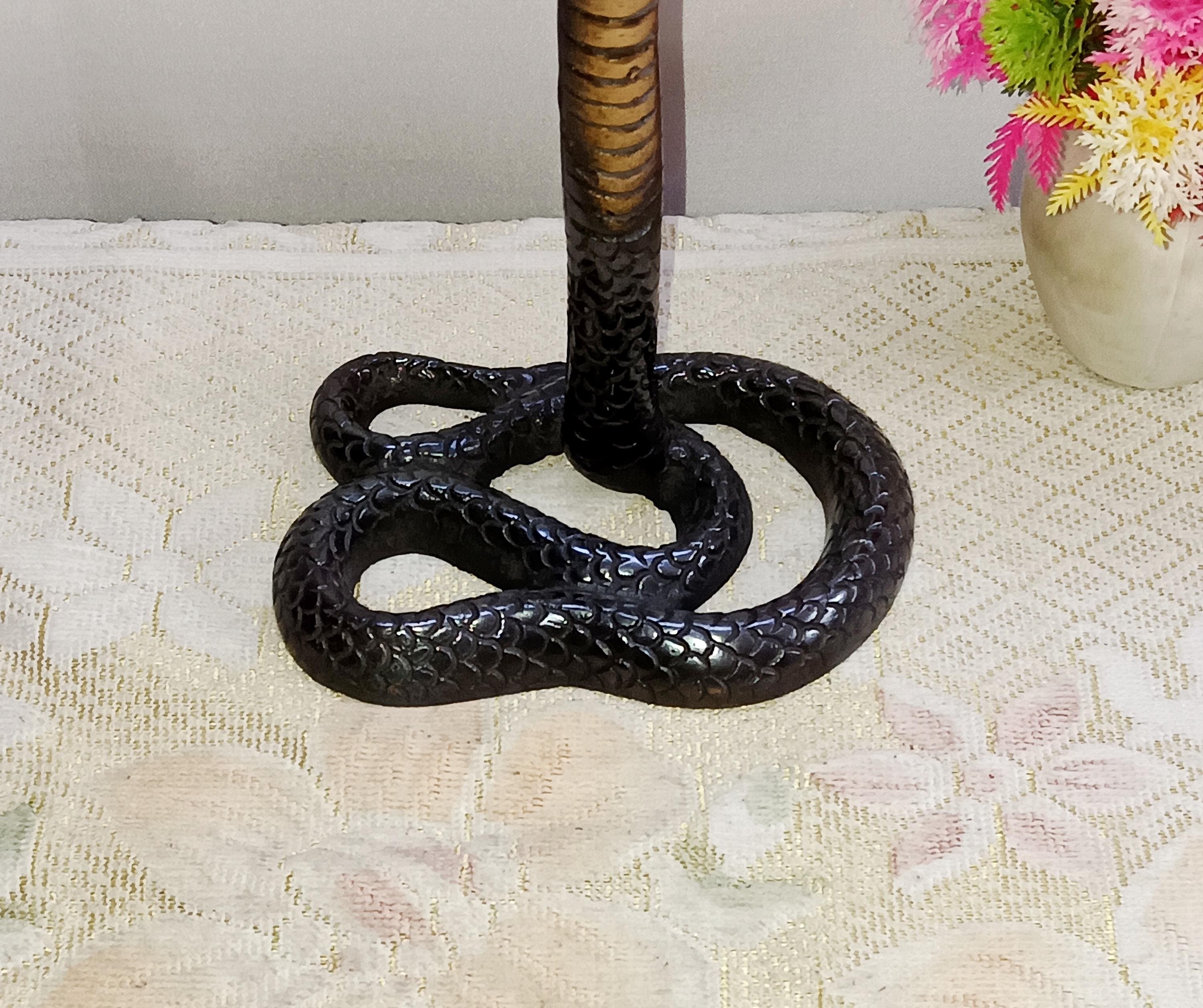 Statua di cobra vintage in ottone massiccio - Scultura di serpente realizzata a mano, esposizione da collezione per ambienti multipli e decorazioni festive per le vacanze  15