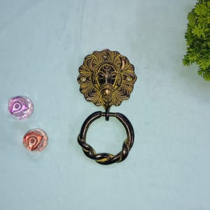 Brass Nandi Cow Head Drawer Knob: Bull Head Door Bell