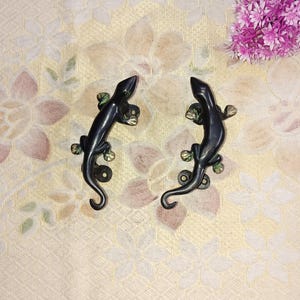 Brass Gecko Drawer Pulls: Lizard Window Grab Handle Set of 2