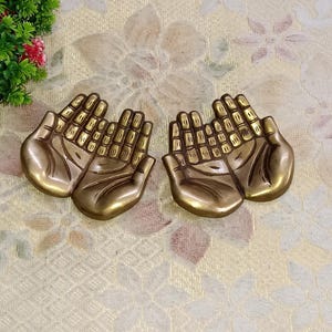 Brass Praying Hand Shape Paper Weight | Brass Astrology Theme Table Showpiece | Set of 02 pieces