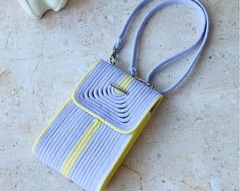 Handmade Cotton Cord Phone Shoulder Bag, Openwork Cell Phone Case