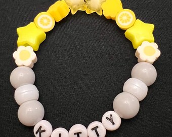 Kandi bracelet || kitty bracelet || cat lover || kandi || rainbow bracelet || feline bracelet || made by a teen