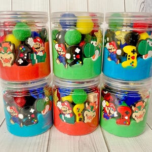 Potes de massinha de modelar, massinha caseira, lembrancinhas de festa com massinha, sacolinha surpresa, presente de aniversário para menino ou menina, slime sensorial, kit de atividades para crianças brincarem de faz-de-conta