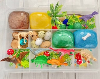 Dinosaur play Dough kit, Boys playdough set, gift, dino  kit, sensory kit, toddler present, Party favors toy dinosaur birthday gift craft