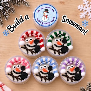 SNABBREA Bygg en snögubbe Play Dough-burkar, sensoriskt doh-kit Julstrumpfyllning DIY-pyssel, vinteraktivitet Presentbarn 4 5 6 paketpåse bild 1