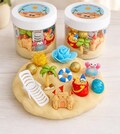 Summer Playdough jar kit, birthday party favor grab bag Doh gift activity sensory 4 5 6 7 girl boy slime craft classroom Beach theme Dough