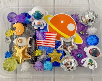 Space Play Dough kit, astronaut galaxy playdough set, girls boys gift, sensory kit, toddler kit, craft birthday, playdoh kit play doh kit
