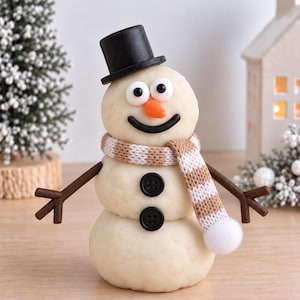 SNABBREA Bygg en snögubbe Play Dough-burkar, sensoriskt doh-kit Julstrumpfyllning DIY-pyssel, vinteraktivitet Presentbarn 4 5 6 paketpåse Beige/White