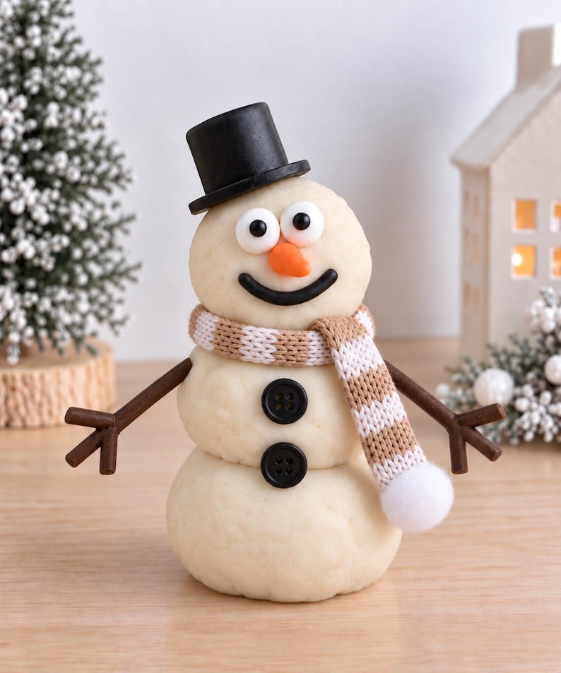 SNABBREA Bygg en snögubbe Play Dough-burkar, sensoriskt doh-kit Julstrumpfyllning DIY-pyssel, vinteraktivitet Presentbarn 4 5 6 paketpåse Beige/White