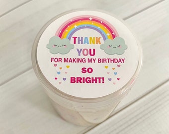 ADD ON Birthday stickers for playdough jars, play dough party favors, girls or boys, ONE order covers all jars