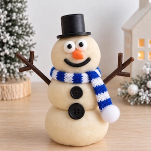 SNABBREA Bygg en snögubbe Play Dough-burkar, sensoriskt doh-kit Julstrumpfyllning DIY-pyssel, vinteraktivitet Presentbarn 4 5 6 paketpåse Royal Blue/White