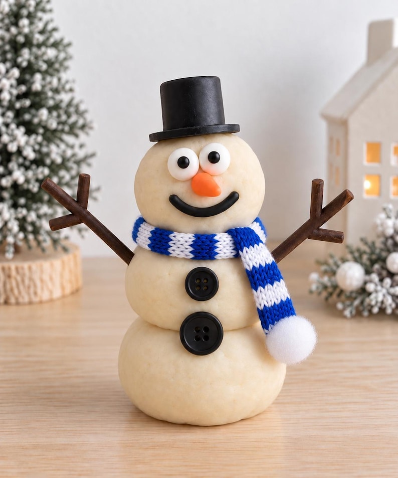 SNABBREA Bygg en snögubbe Play Dough-burkar, sensoriskt doh-kit Julstrumpfyllning DIY-pyssel, vinteraktivitet Presentbarn 4 5 6 paketpåse Royal Blue/White