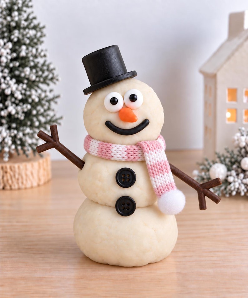 SNABBREA Bygg en snögubbe Play Dough-burkar, sensoriskt doh-kit Julstrumpfyllning DIY-pyssel, vinteraktivitet Presentbarn 4 5 6 paketpåse Pink/White