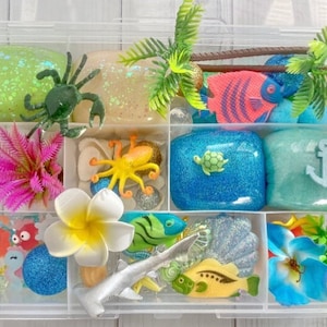Under The Sea play Dough kit playdough set, gift ocean animals kit, sensory kit, toddler present Party favors toy fish birthday gift sensory