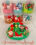Christmas Play dough jar kit PlayDough party favor grab bag Doh kids, toddler gift activity sensory 3 4 5 6 7 girl boy slime craft classroom