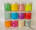 Homemade Play dough, fresh soft playdough jars, containers of playdoh, kids crafts slime, sensory fun, red, goodie bags, Party favors pink