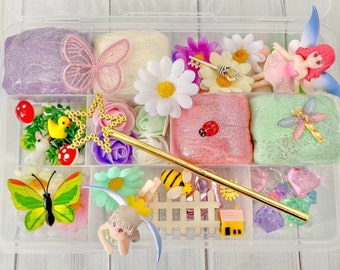 Fairy Play Dough kit, magical playdough set, girls gift, magic kit, sensory kit, toddler present, Girls birthday, fun craft fairy garden kit