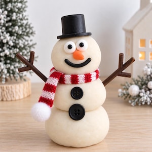 SNABBREA Bygg en snögubbe Play Dough-burkar, sensoriskt doh-kit Julstrumpfyllning DIY-pyssel, vinteraktivitet Presentbarn 4 5 6 paketpåse Red/White