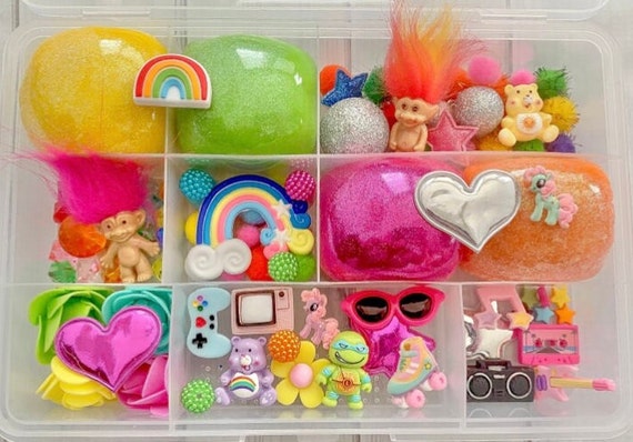 80’s 90’s Play Dough kit, trolls playdough set, girls gift, magic kit, sensory kit, present, Girls birthday, homemade  playdough