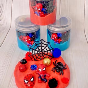 PlayDough Jar Boy verjaardag grabbelton feest gunst superheld man doh kit cadeau zintuiglijk geweldig cadeau 4 5 6-jarige spider tiener deeg