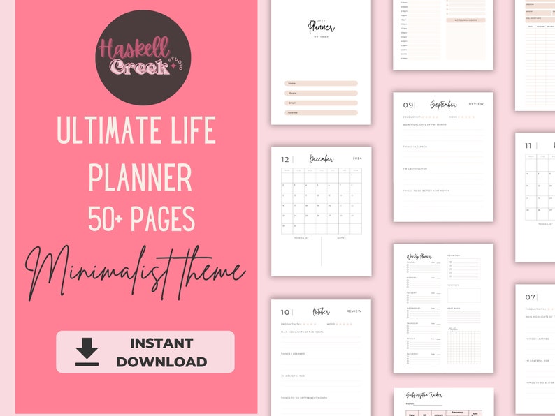 Ultimate Life Planner, 2024 Personal Planner, Yearly, Monthly, Weekly