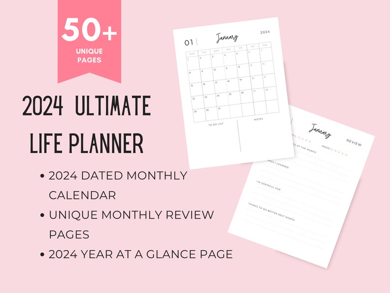 Ultimate Life Planner, 2024 Personal Planner, Yearly, Monthly, Weekly