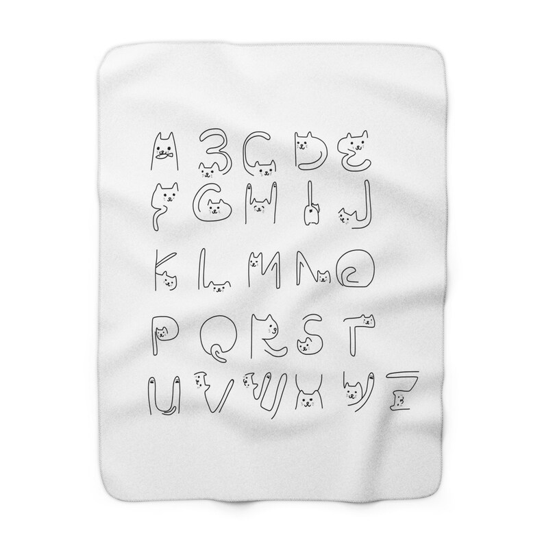 Abcat Sherpa Fleece Blanket Etsy