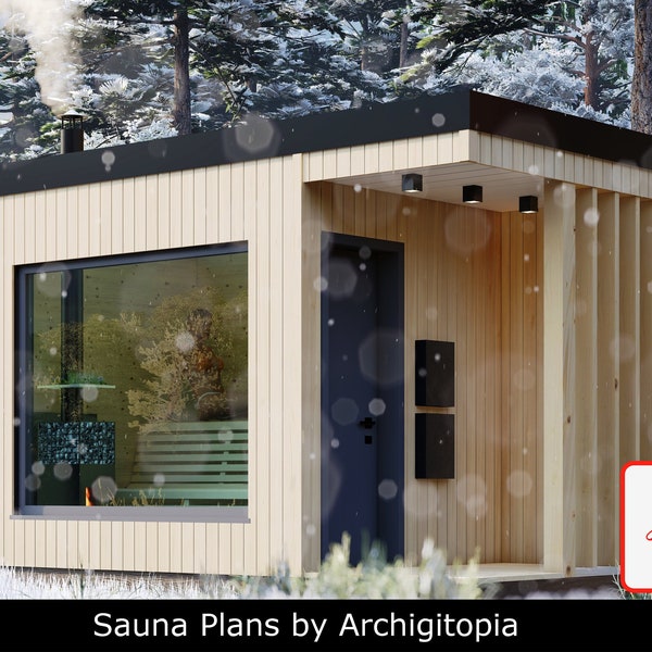SAUNA PLANS | Professional Plans for Modern Outdoor Sauna With Material List and Customer Support | SAUNA - Nordic Oasis in Your Backyard