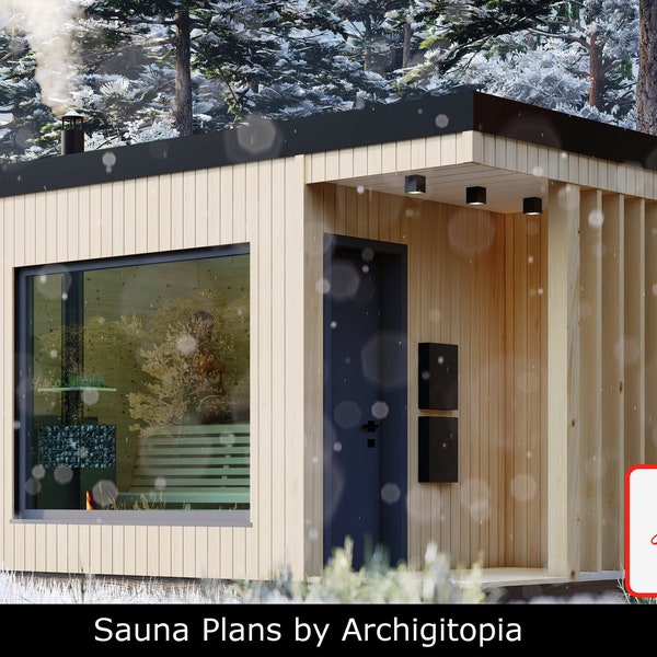 SAUNA PLÄNE | Professionelle Pläne für Moderne Außensauna mit Materialliste und Kunden-Support | SAUNA - Nordische Oase im Garten