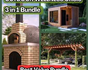 Sauna, Pergola, Pizza Oven Plan Bundle, DIY Outdoor Plans (Digital Download)