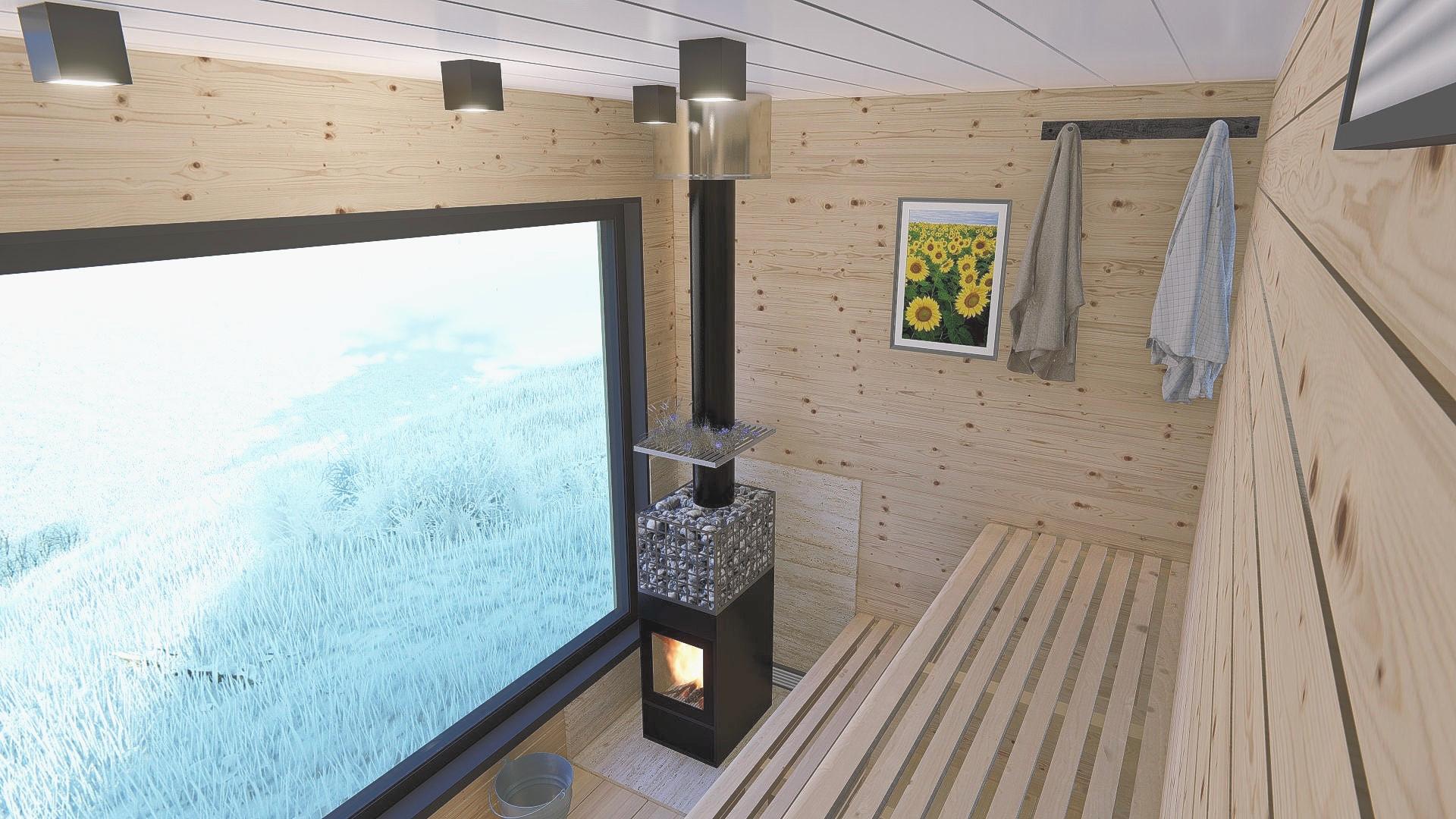 SAUNA PLAN Professional Plan for Modern Outdoor Sauna With Material