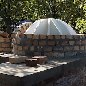 Pizza oven dome under construction step by step