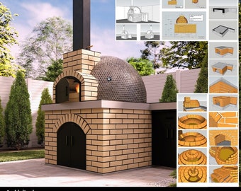 Progetto FORNO PER PIZZA PDF / (Costruisci il tuo forno per pizza a legna con progetti dettagliati, istruzioni, materiali e visualizzazioni 3D)