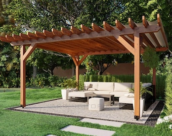 Progetto per pergola / Spazio esterno per riunioni familiari / Design moderno e robusto per pergola fai-da-te di 4 x 4 metri (Download PDF)