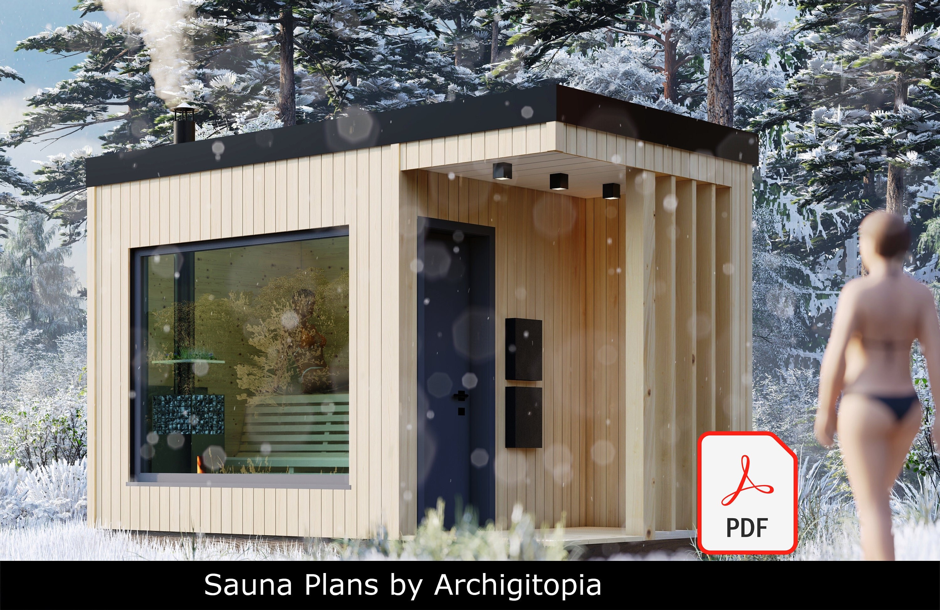 SAUNA PLAN | Professional Plan for Modern Outdoor Sauna With Material ...