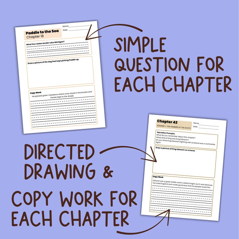 Paddle-to-the-Sea Workbook: Kapitelfragen, Kopierarbeit, gerichtetes Zeichnen (PDF Download) Bild 3