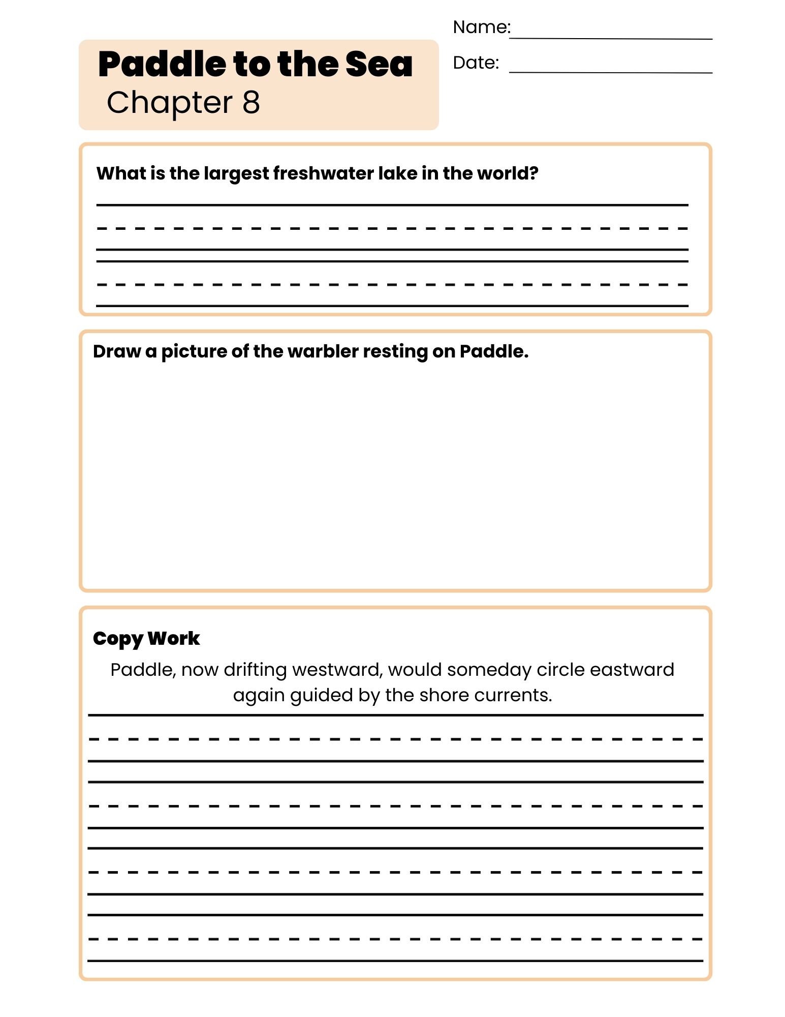 Paddle-to-the-sea Worksheets Holling C. Holling Book Companion Copy ...