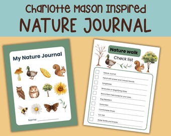 Kids Nature Journal: Charlotte Mason Inspired Homeschool Printable PDF Download 30 Pages