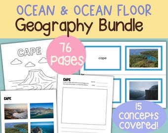 Ocean and Ocean Floor Geography: Landforms Learning Pack (Digital Download)