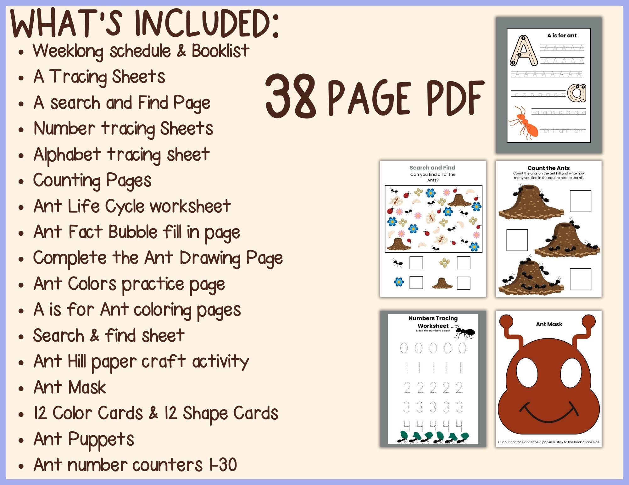 A Preschool Activity Pack A is for Ant Learning Bundle Preschool ...