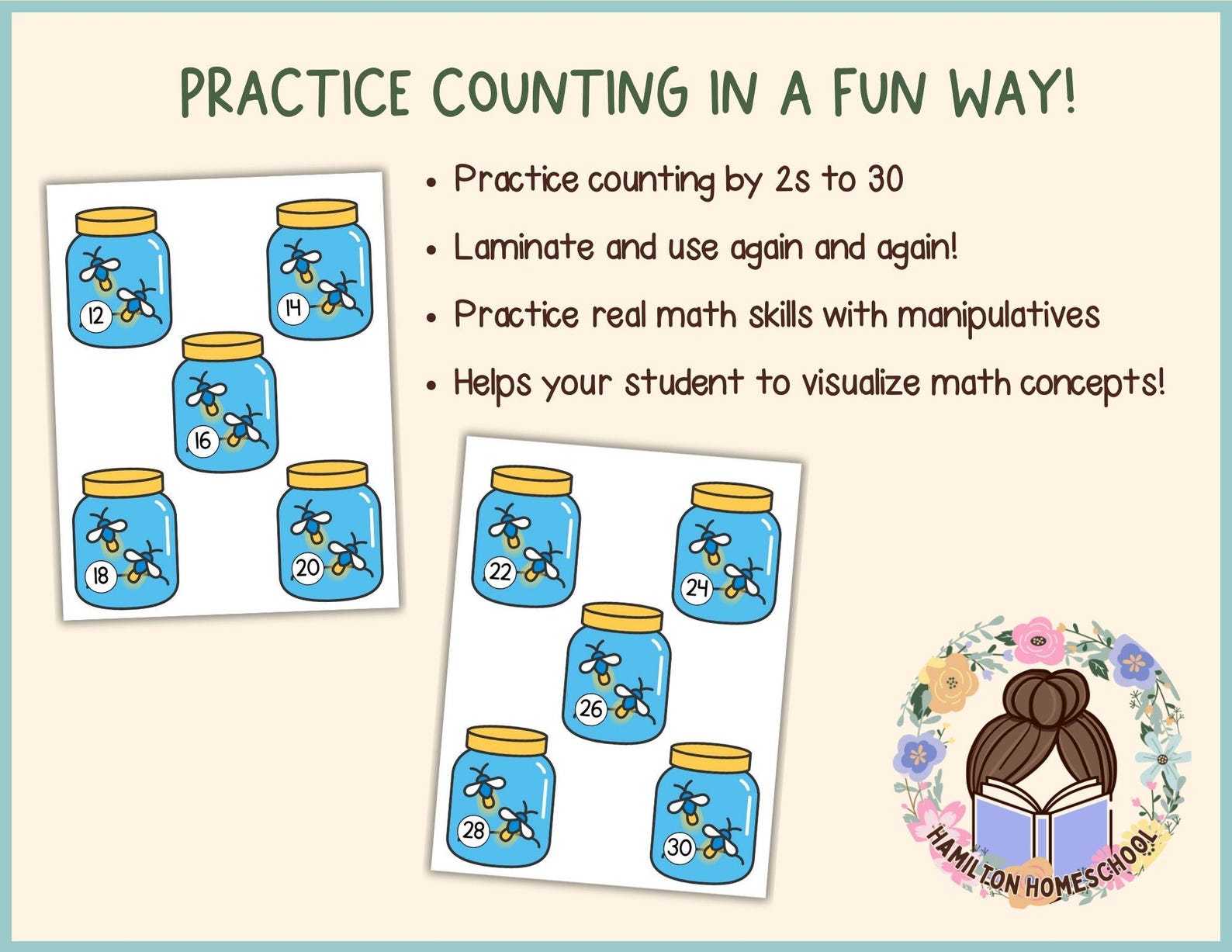 Firefly Skip Counting Counters: Math Manipulative, Numbers 2-30 (PDF ...